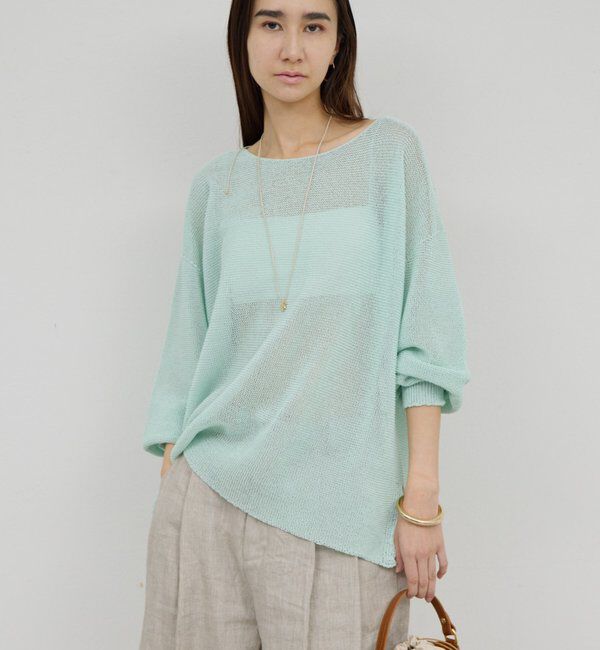  「ペーパーヤーンメッシュニット」|ニット・セーター|