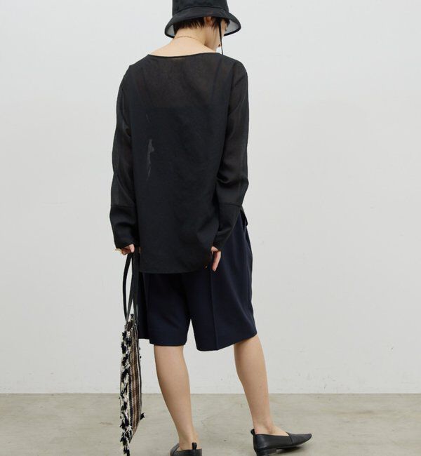  「【手洗い可】ラウンドTガーゼブラウス」|シャツ・ブラウス|