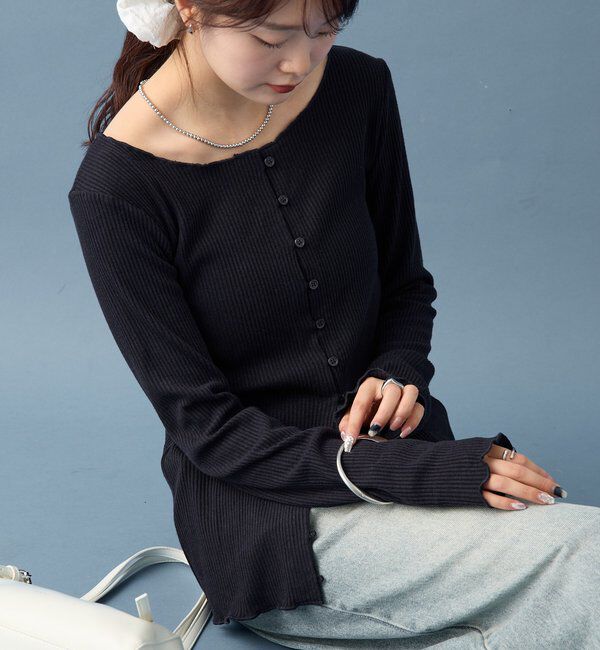  「起毛リブボタンカーディガン」|Tシャツ・カットソー|