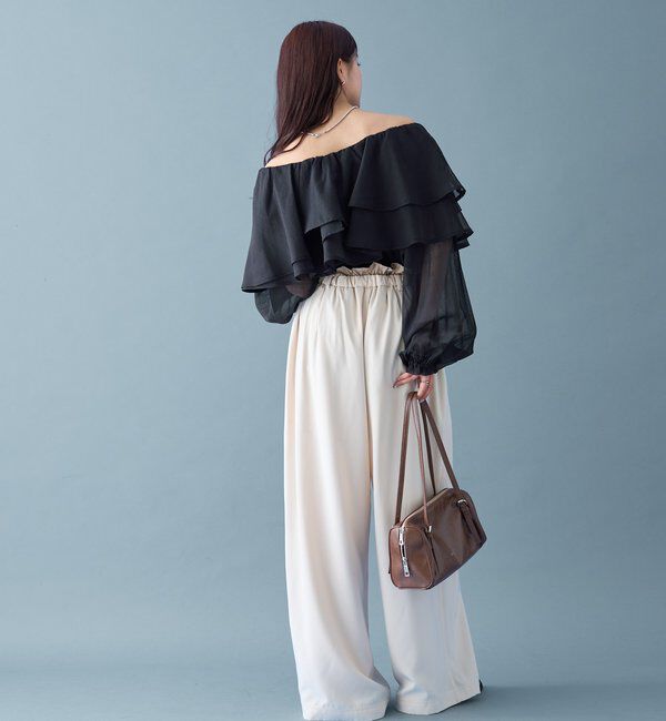  「シアーフリル長袖ブラウス」|シャツ・ブラウス|