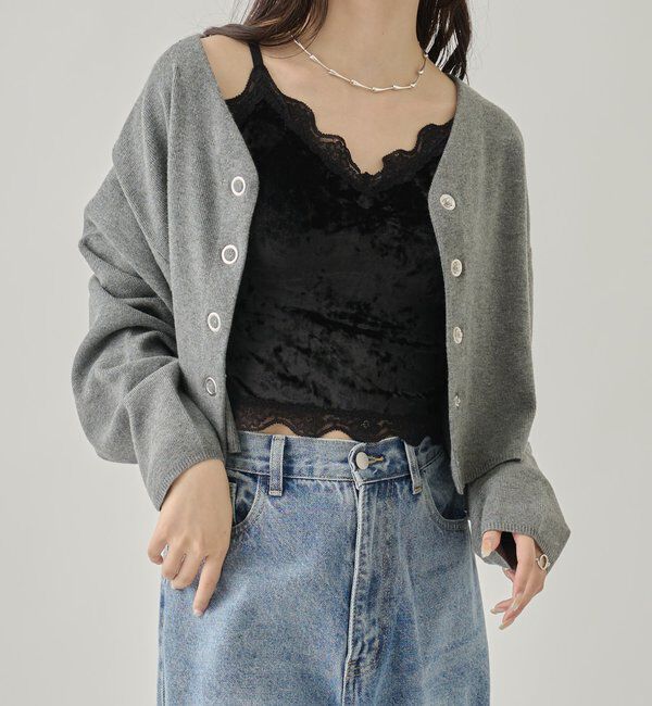  「パット付きベロアキャミソール」|キャミソール|