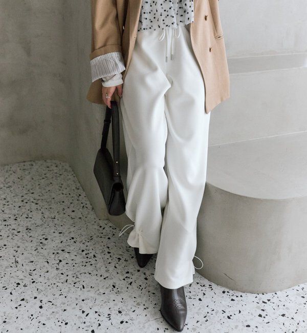  「裾ドロストスウェットパンツ」|チノ|