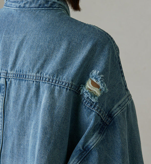  「ダメージデニムシャツ」|シャツ・ブラウス|