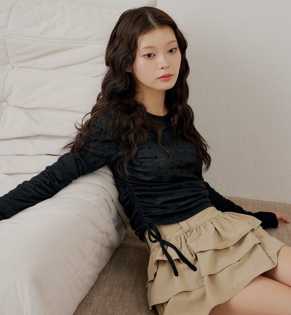  「サイドドロストリボンシアーT」|Tシャツ・カットソー|