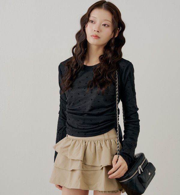  「サイドドロストリボンシアーT」|Tシャツ・カットソー|