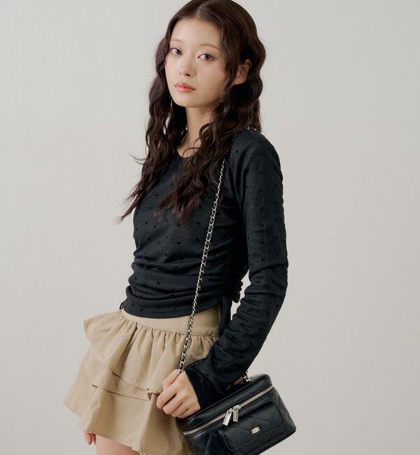  「サイドドロストリボンシアーT」|Tシャツ・カットソー|