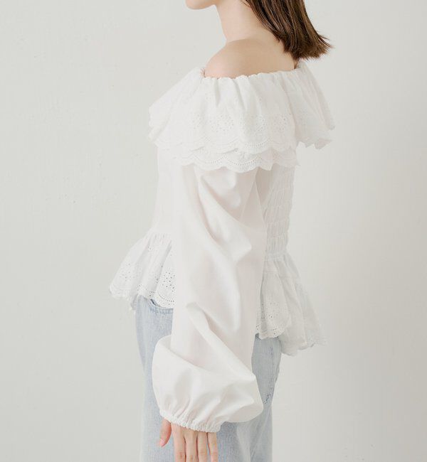  「コットンレースオフショルブラウス」|シャツ・ブラウス|