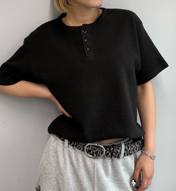  「【Sourcream/サワークリーム】ワッフルヘンリーネックTEE / 2サイズ」|Tシャツ・カットソー|