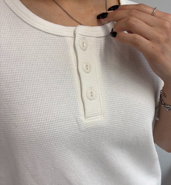  「【Sourcream/サワークリーム】ワッフルヘンリーネックTEE / 2サイズ」|Tシャツ・カットソー|