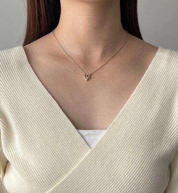  「【新色/ライトベージュ・グレー】クロスVネックニット」|ニット・セーター|