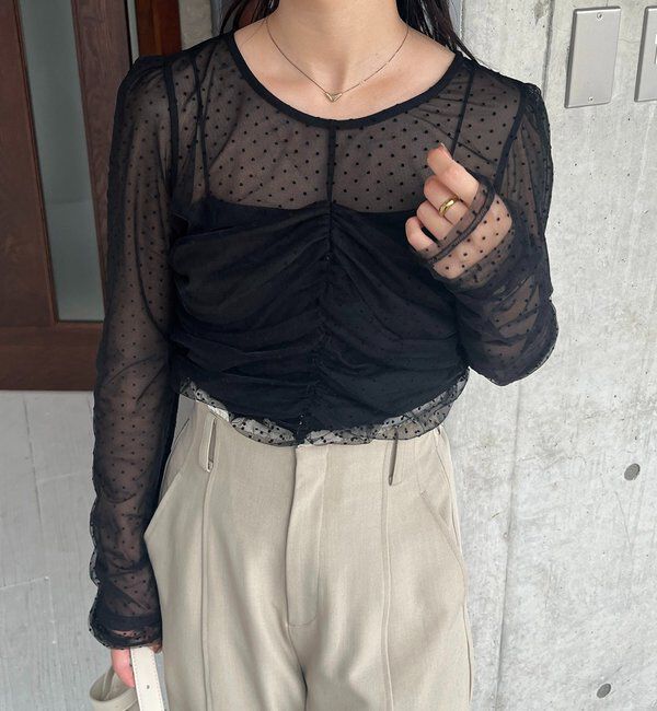  「【人気のため再販！セレモニーにも◎】フロッキードットブラウス」|シャツ・ブラウス|