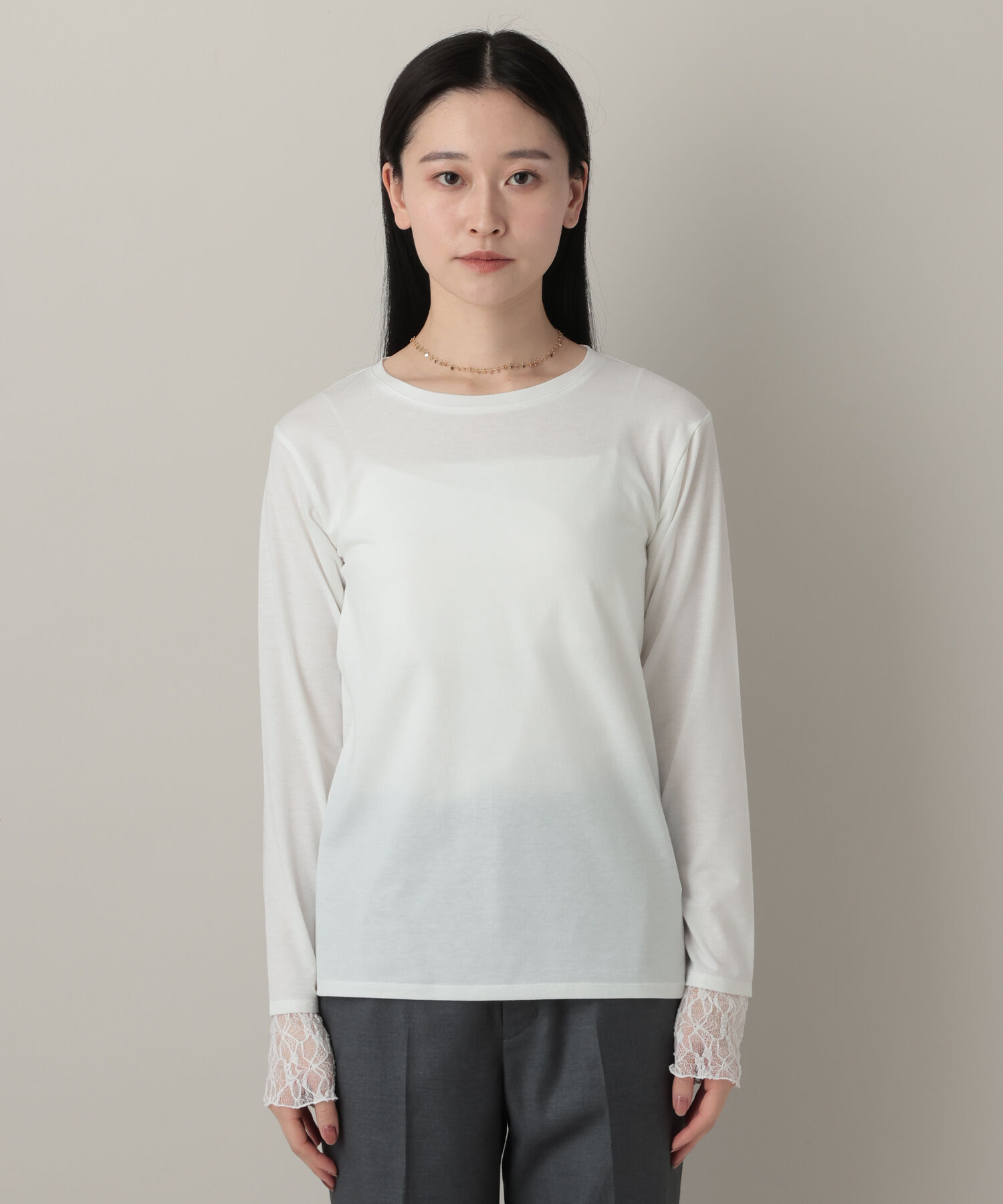 A part by 「レースレイヤードスリーブ_長袖」|Tシャツ・カットソー|