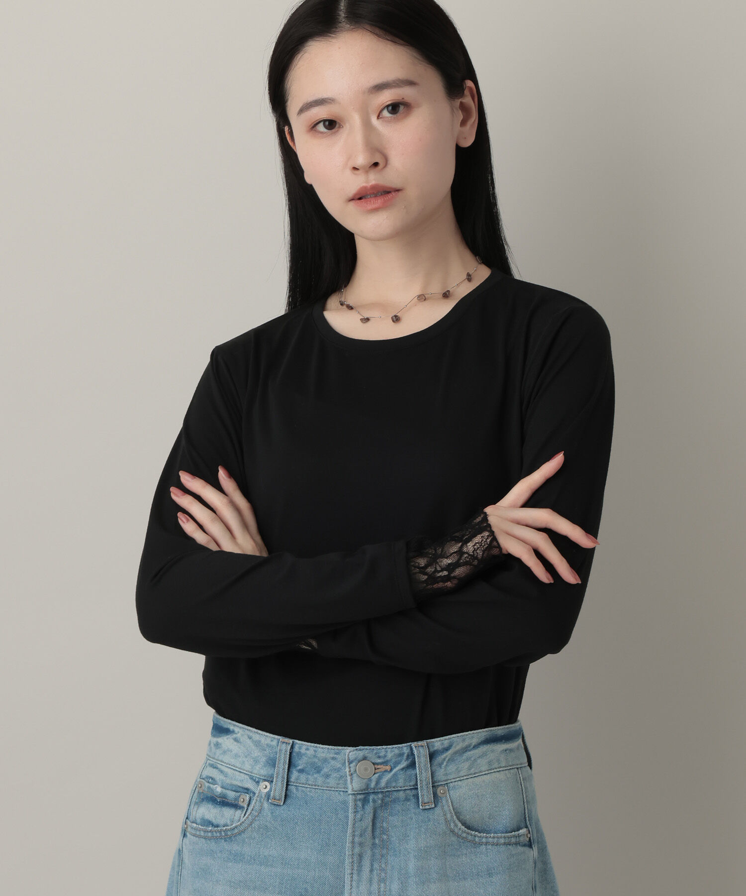 A part by 「レースレイヤードスリーブ_長袖」|Tシャツ・カットソー|