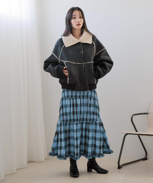 LOWRYS FARM「ムートンボアブルゾン」|ブルゾン・スタジャン|