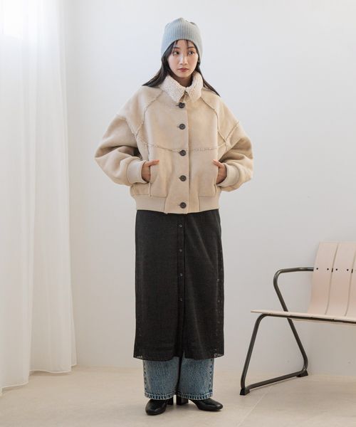 LOWRYS FARM「ムートンボアブルゾン」|ブルゾン・スタジャン|