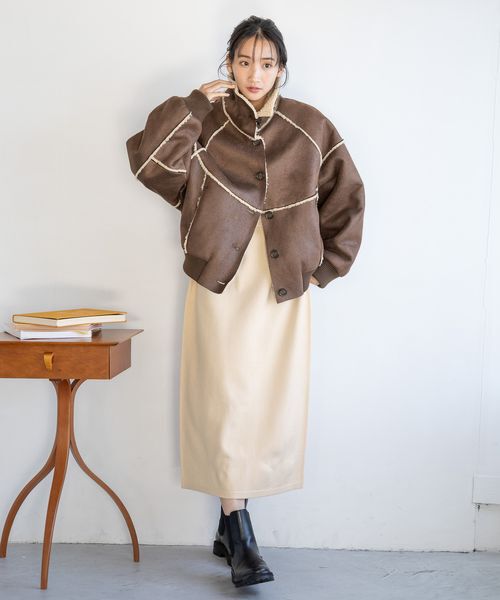 LOWRYS FARM「ムートンボアブルゾン」|ブルゾン・スタジャン|