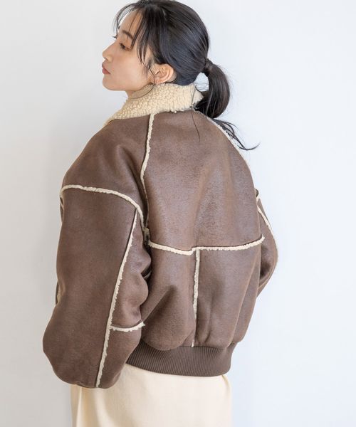 LOWRYS FARM「ムートンボアブルゾン」|ブルゾン・スタジャン|