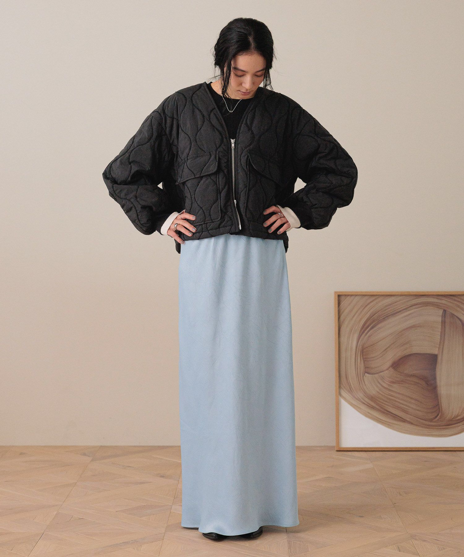 LOWRYS FARM「キルティングショートブルゾン」|ブルゾン・スタジャン|