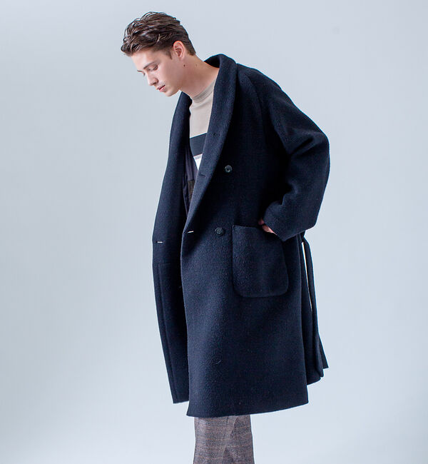 MYSELF ABAHOUSE「【MYSELF ABAHOUSE】ショールカラー ガウンコート」|その他|ブラック