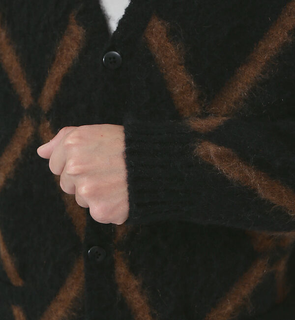 ABAHOUSE「【モヘアブレンド】アーガイル Vネック カーディガン」|カーディガン|