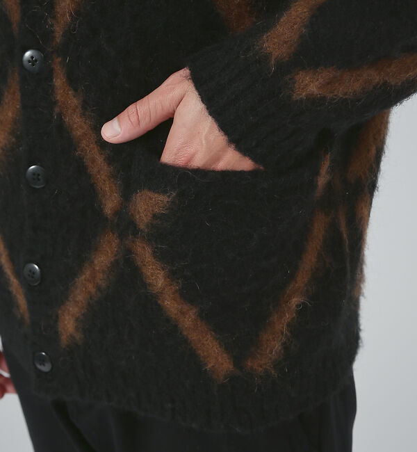 ABAHOUSE「【モヘアブレンド】アーガイル Vネック カーディガン」|カーディガン|