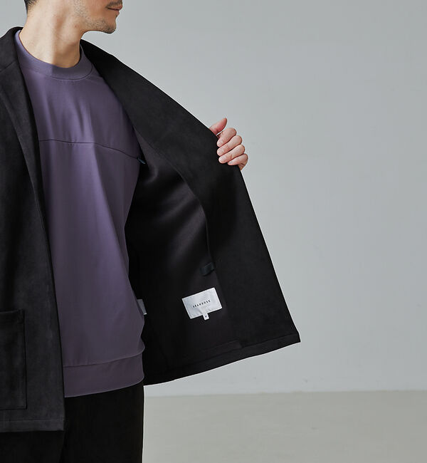 ABAHOUSE「【セットアップ対応】シルキー ネオスエード ジャケット/カーディガン」|カーディガン|