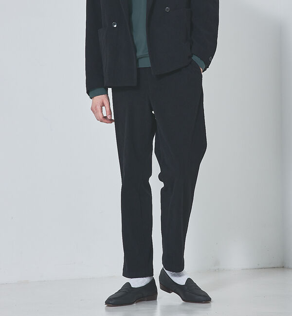ABAHOUSE「【セットアップ対応】ストレッチ コーデュロイ ワイドテーパード パンツ」|その他|ブラック