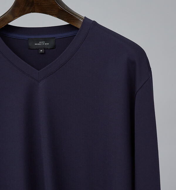 ABAHOUSE「【定番】ドレスポンチ Vネック 長袖Tシャツ / ストレッチ」|Tシャツ・カットソー|