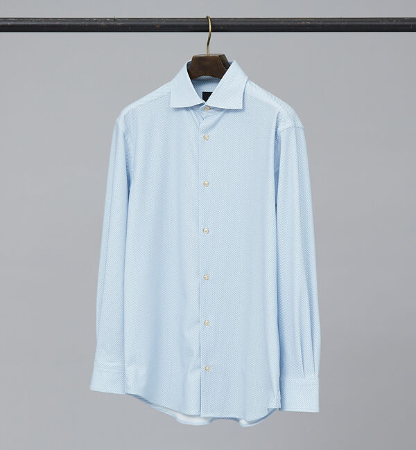ABAHOUSE「【FLEX SHIRTS】ドライメッシュ 360&deg;ストレッチ ジャージシャツ」|シャツ・ブラウス|サックスブルー