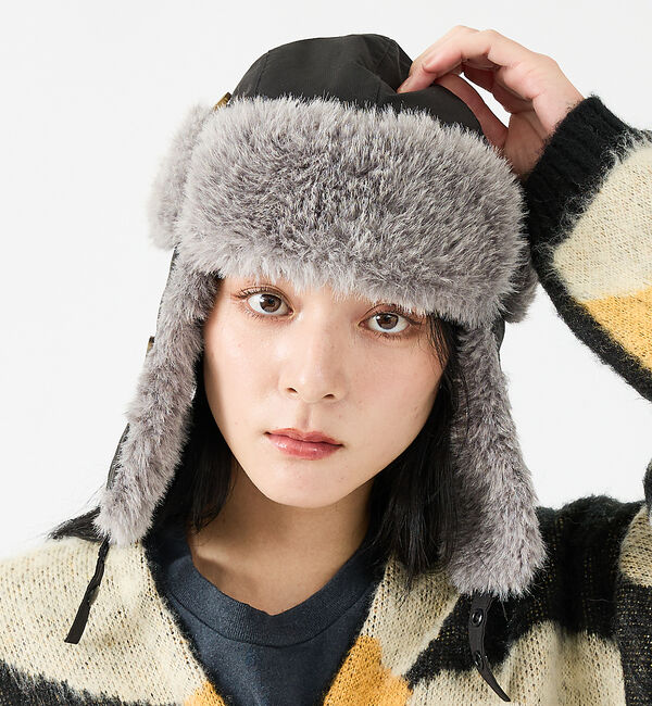 ABAHOUSE「【RUBEN/ルーベン】NYLON FLYGHT CAP/ナイロンフライトキャッ」|その他|ブラック