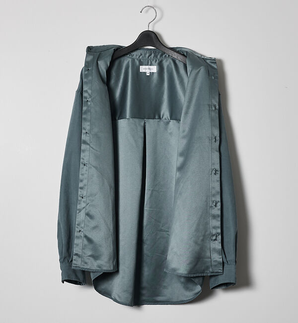 ABAHOUSE「スエードタッチ オーバーサイズ レギュラーカラーシャツ」|シャツ・ブラウス|