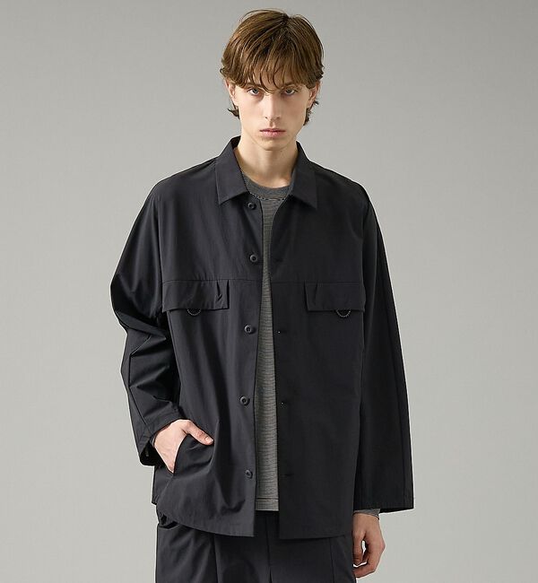 ABAHOUSE「【CORDURA】TUCK＆DARTS コーデュラナイロン シャツブルゾン /」|ブルゾン・スタジャン|ブラック