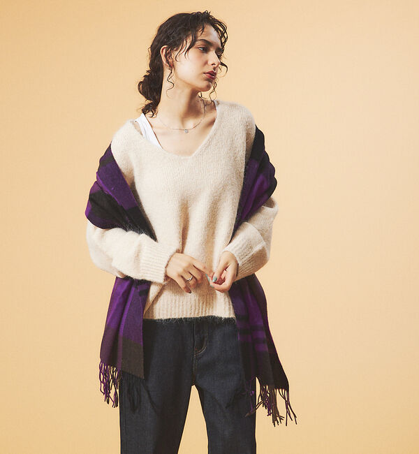 Rouge vif「【一部店舗限定】ブークレーVネックニット」|ニット・セーター|