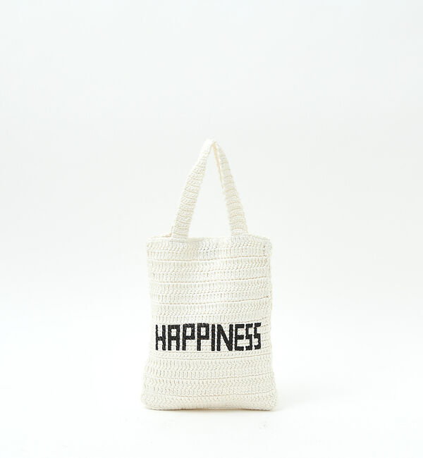 Rouge vif「【Swaraj/スワラージ】Hand Knit Letter バッグ」|トートバッグ|ホワイト