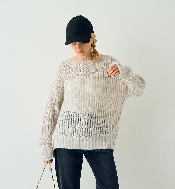 Rouge vif「シアーモヘヤミックス畔プルオーバー」|ニット・セーター|