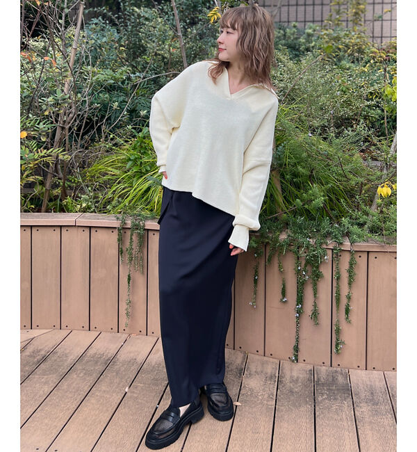 Rouge vif「衿付片畦ニットプルオーバー」|ニット・セーター|