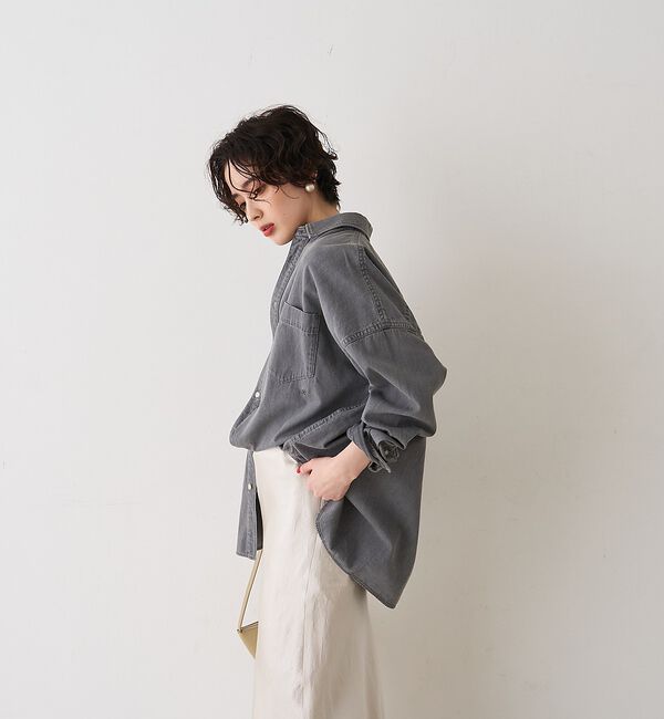 Rouge vif「【2026SS新作】【ロングセラー】NEW オーバーサイズデニムシャツ」|シャツ・ブラウス|