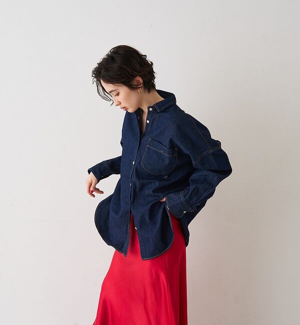 Rouge vif「【2026SS新作】【ロングセラー】NEW オーバーサイズデニムシャツ」|シャツ・ブラウス|