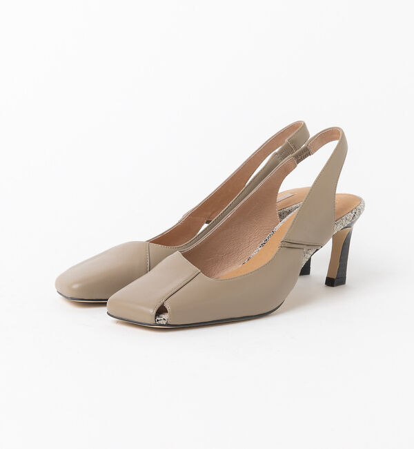 AU BANNISTER「スクエアトゥ スリングバックパンプス」|パンプス|グレージュ