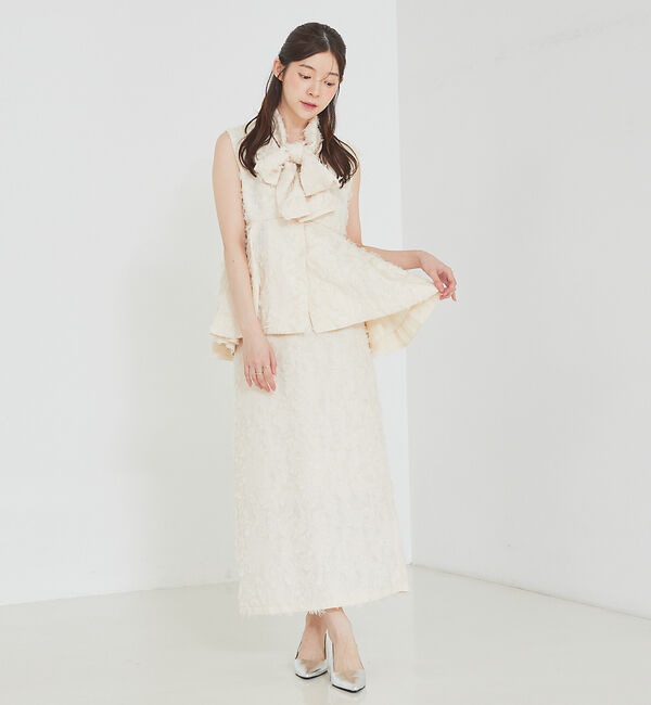 SELFIST「[再入荷予約受付中]タックペプラムジャガードジレ【予約】」|ベスト・ジレ|