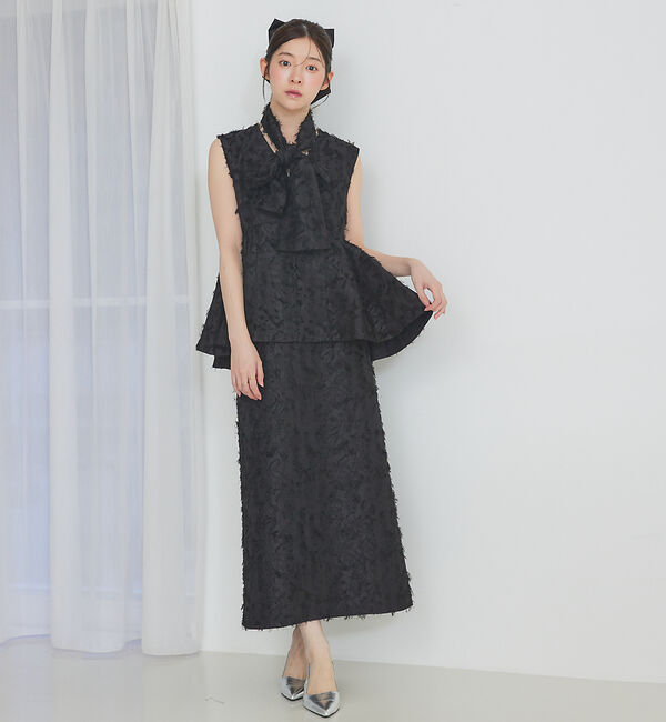 SELFIST「[再入荷予約受付中]タックペプラムジャガードジレ【予約】」|ベスト・ジレ|