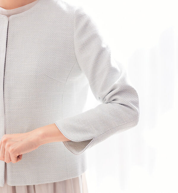 abahouse mavie「綾おりツイードジャケット」|ノーカラージャケット|