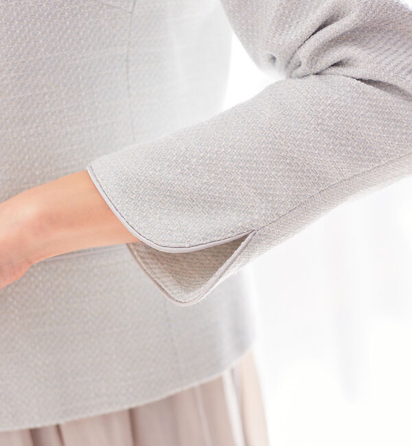 abahouse mavie「綾おりツイードジャケット」|ノーカラージャケット|