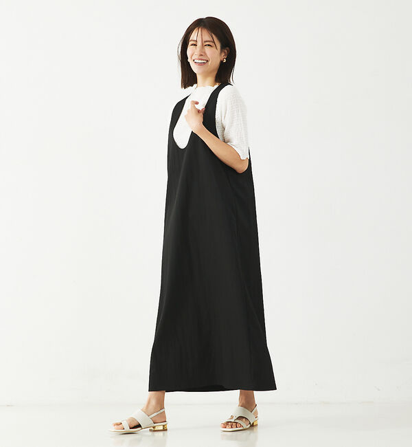abahouse mavie「【大人のいちまんワンピ】UネックZIP2WAYワンピース」|ワンピース|
