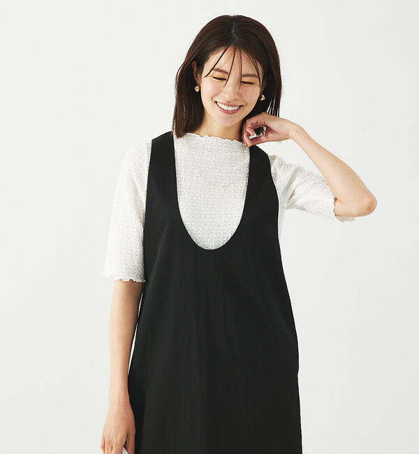 abahouse mavie「【大人のいちまんワンピ】UネックZIP2WAYワンピース」|ワンピース|