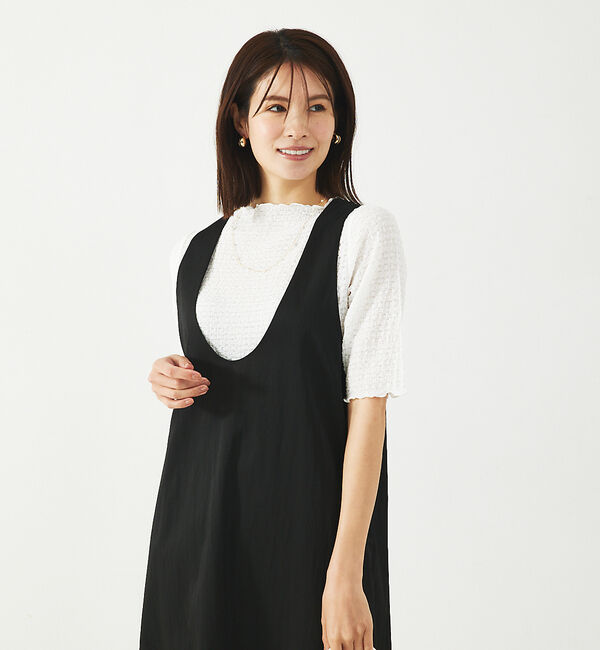 abahouse mavie「【大人のいちまんワンピ】UネックZIP2WAYワンピース」|ワンピース|