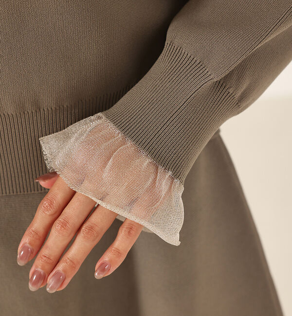 abahouse mavie「シアーフリルコンビニット」|ニット・セーター|