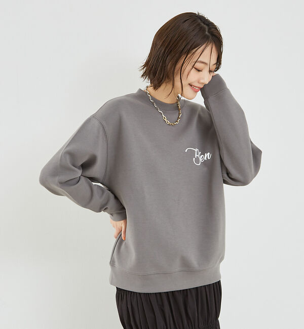 abahouse mavie「シルキーダンボールロゴプルオーバー」|スウェット・ジャージ|グレー系その他1