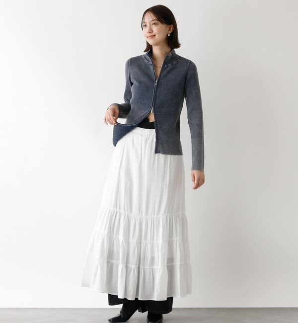 abahouse mavie「Wジップリブハイネックカーデ」|カーディガン|