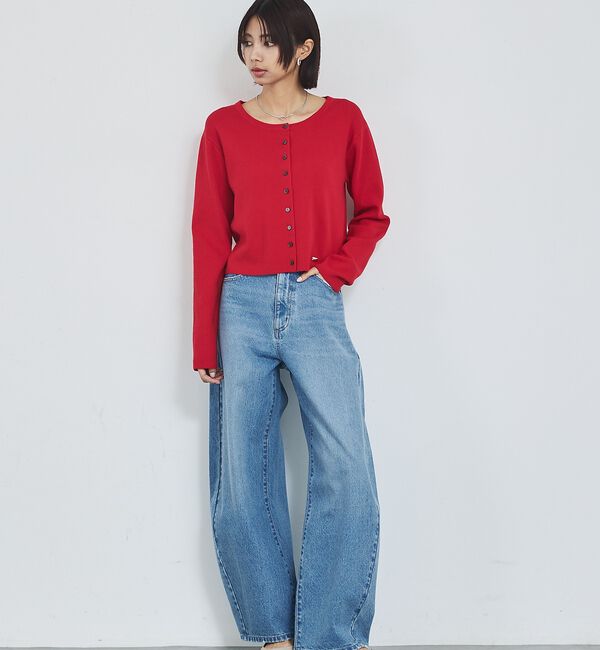 abahouse mavie「【GISELe 4月号掲載】ウォッシュドバレルジーンズ/大人カジュアル/カーブパ」|デニム|